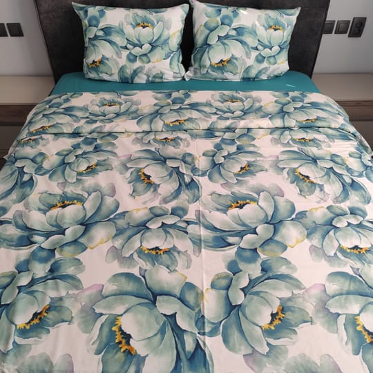 Комплект Акварелни Настроения Тюркоаз  с олекотена завивка