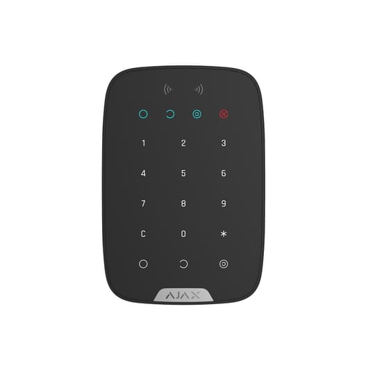 Безжична клавиатура за алармена система Ajax Keypad Plus - черна – изглед 2