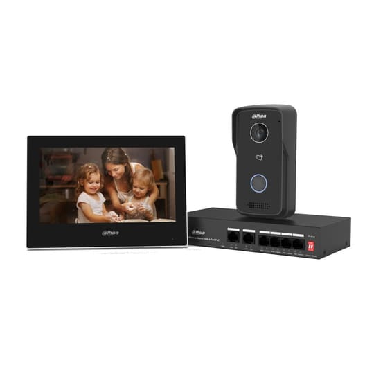 Комплект еднофамилна видеодомофонна система Dahua KTP03/VTO2111D-P-S3/VTH2621G-P
