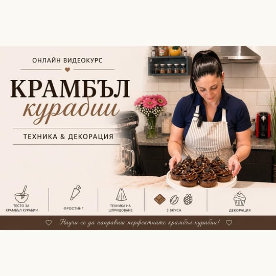 Онлайн Видеокурс: Крамбъл Курабии