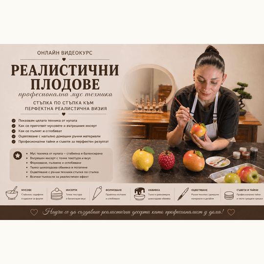 Онлайн Видеокурс: Реалистични плодове