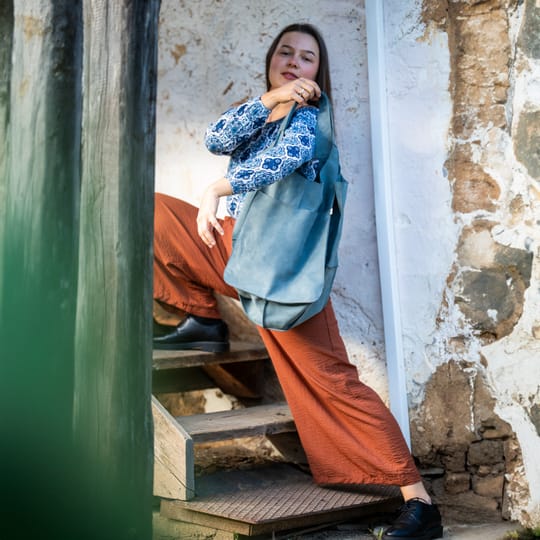 Дамска чанта от естествена кожа „Синева“, снимка 3