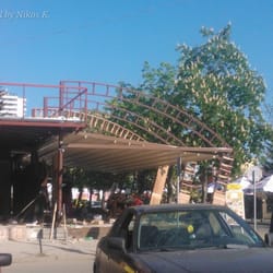 Structural base for pergola at Hotel La Piazza, Sunny Beach – stable frame under construction