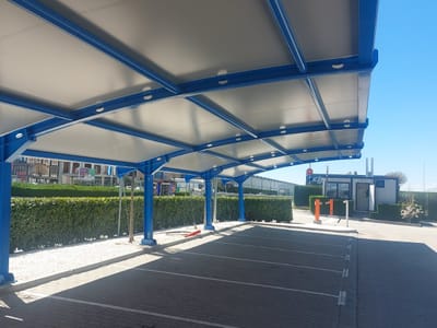 Parking Canopy with Gap‑Free Coverage