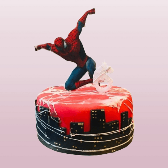 3Д Торта Спайдърмен над града