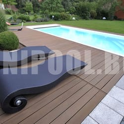 Правоъгълен басейн Styropool с навито термопокривало до борда