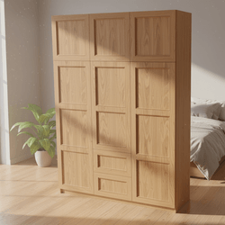 10гардероб с Дървени вратички с прав фриз и плоска табла garderob s Darveni vratichki s prav friz i ploska tabla