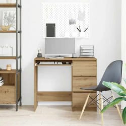 1Компактно компютърно бюро с три чекмеджета и изтеглящ се плот за клавиатура Kompaktno kompjutyurno bjuro s tri chekmedjeta i iztegljasht se plot za klaviatura