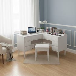 Ъглова тоалетка с чекмеджета и табуретка по поръчка Uglova toaletka s chekmedzheta i taburetka po poruchka