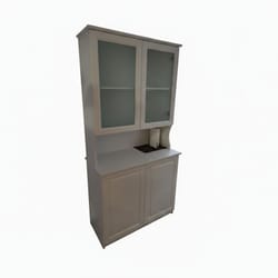 Висок бюфет с матирани стъклени врати и долен шкаф по поръчка Visok buffet s matirani stykleni vrati i dolen shkaf po poruchka