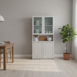 Висок бюфет с матирани стъклени врати и долен шкаф по поръчка Visok buffet s matirani stykleni vrati i dolen shkaf po poruchka