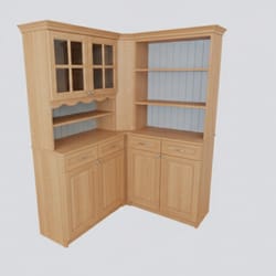 Ъглов кухненски бюфет с витрина чекмеджета и отворени рафтове по поръчка Yglov kuhnenski buffet s vitrina chekmedjeta i otvoreni rafove po poruchka