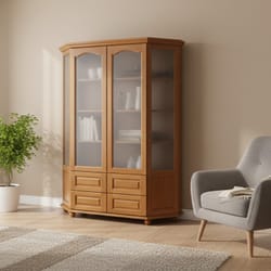 Висока витрина с две стъклени врати чекмеджета и ъглова част по поръчка Visoka vitrina s dve stykleni vrati chekmedjeta i yglova chast po poruchka