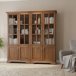 Широка секция с четири витрини и четири долни шкафа по поръчка Shiroka sekcia s chetiri vitrini i chetiri dolni shkafa po poruchka