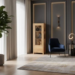 Тясна висока витрина с рафтове и чекмедже по поръчка Tiasna visoka vitrina s rafove i chekmedje shkaf po poruchka