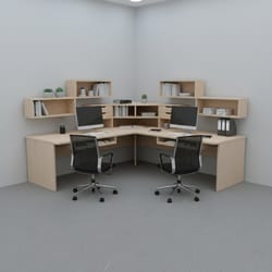 Ъглово бюро с надстройка и рафтове по стената по поръчка aglovo buro s nadstrojka i raftowe po stenata po prachka 