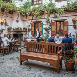 уникална ръчно изработена дървена пейка по поръчка