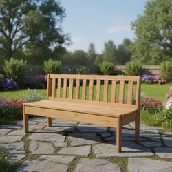 дървена пейка с облегалка по поръчка