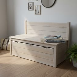 Дървена пейка с чекмеджета по поръчка