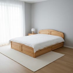 Спалня с чекмеджета на колелца от масив по поръчка