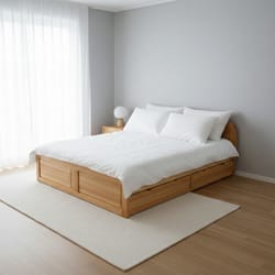 Спалня с чекмеджета на колелца от масив по поръчка