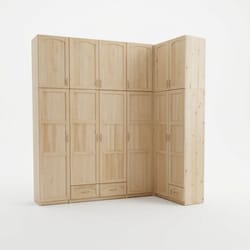 Ъглов гардероб по поръчка от масив