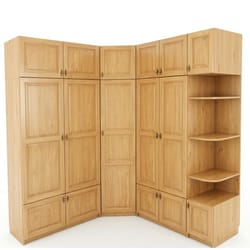 дървен гардероб по поръчка ъглов