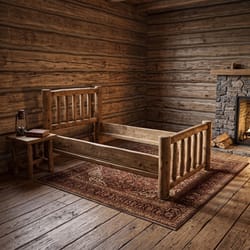 Униално легло с патина по поръчка