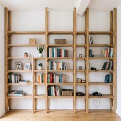 Дървен стелаж за книги по поръчка