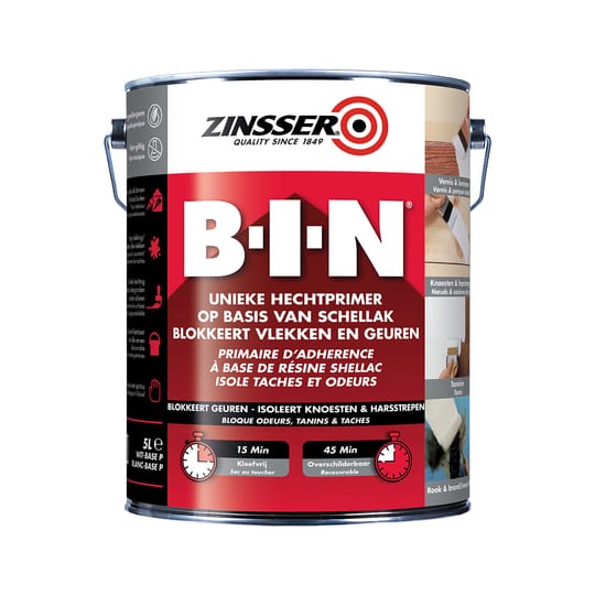 ZINSSER BIN Най-добрият в света грунд "убиец" на петна на основата на шеллак (Shellac)