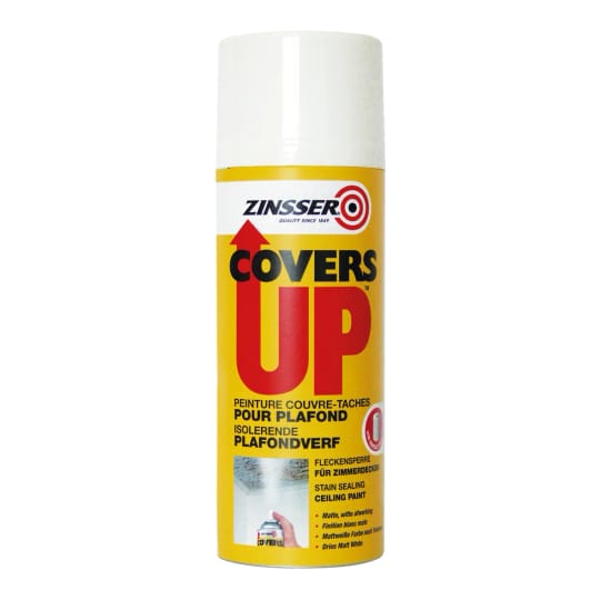 ZINSSER COVERS UP Спрей 2в1 блокиращ грунд против петна + матова бяла боя